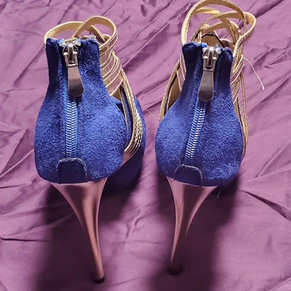 New Navy and gold booties size 10 - Picture 4 of 5